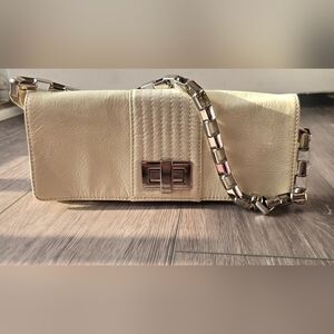 Kooba Penelope Convertible Clutch White Patent Leather Y2K Bridal Evening Bag